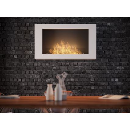 InFire – BIO-Wandkamin 100x56 cm 3kW weiß