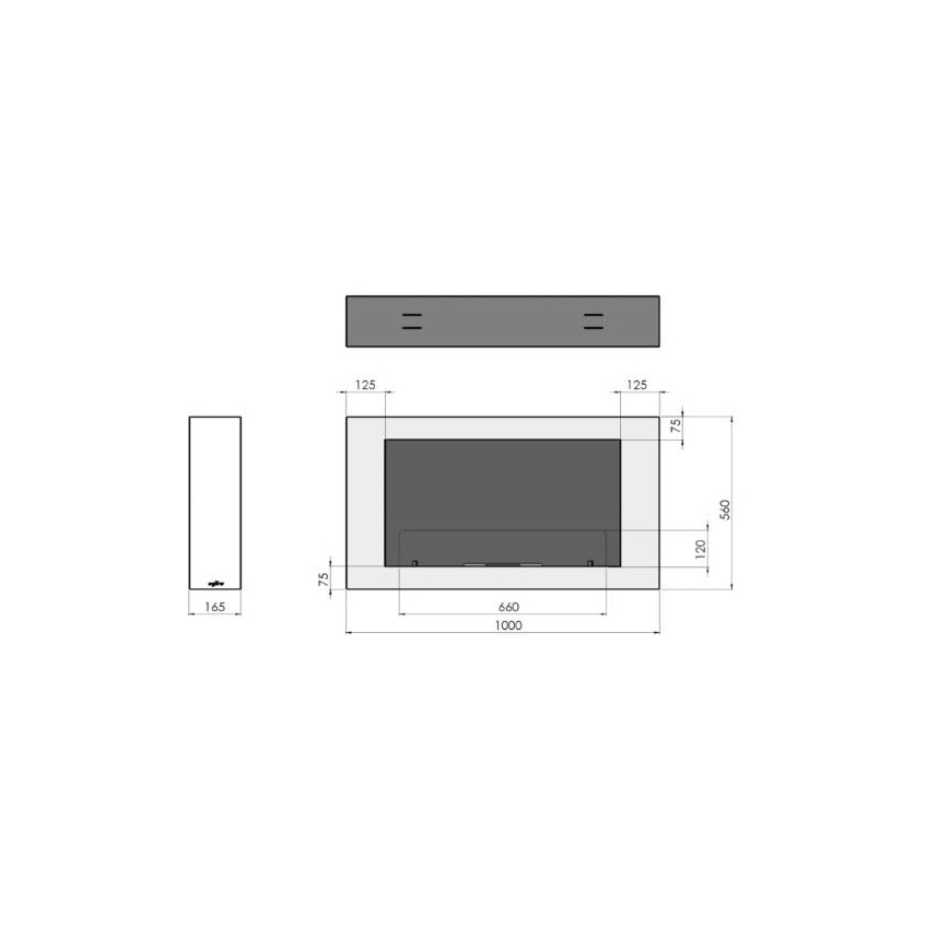 InFire – BIO-Wandkamin 100x56 cm 3kW weiß
