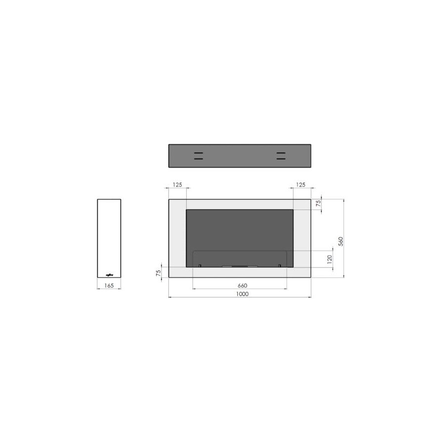 InFire – BIO-Wandkamin 100x56 cm 3kW schwarz