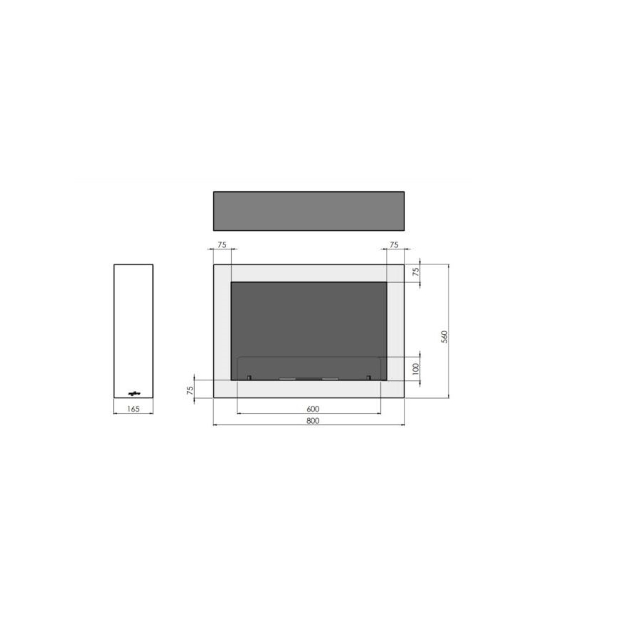 InFire – BIO-Wandkamin BIO 80x56 cm 3kW schwarz