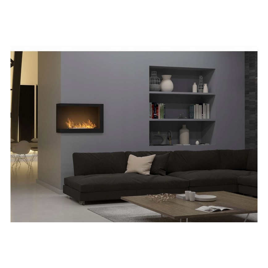 InFire – Eckkamin BIO 84x54 cm 3kW schwarz