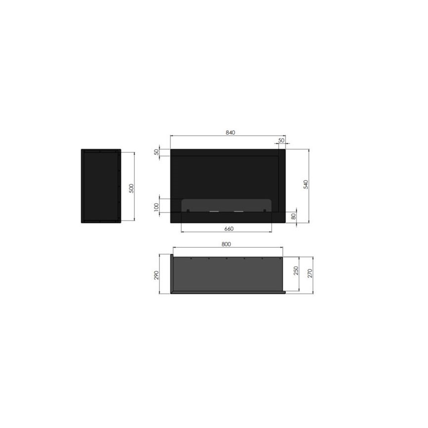 InFire – Eckkamin BIO 84x54 cm 3kW schwarz