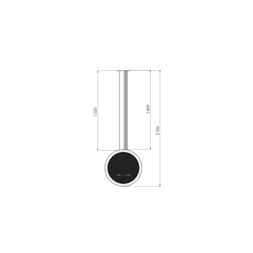 InFire – Hängender BIO-Kamin d 70 cm 3kW schwarz