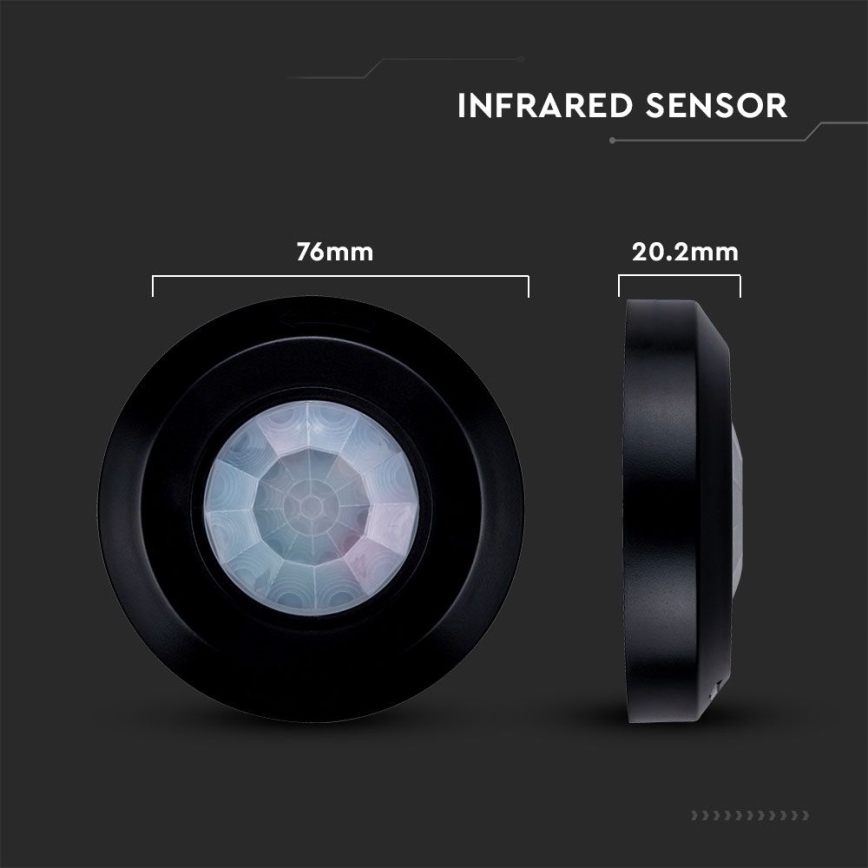 Infrarot-Bewegungsmelder 360° 200W/230V schwarz