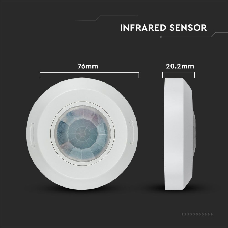 Infrarot-Bewegungsmelder 360° 200W/230V weiß