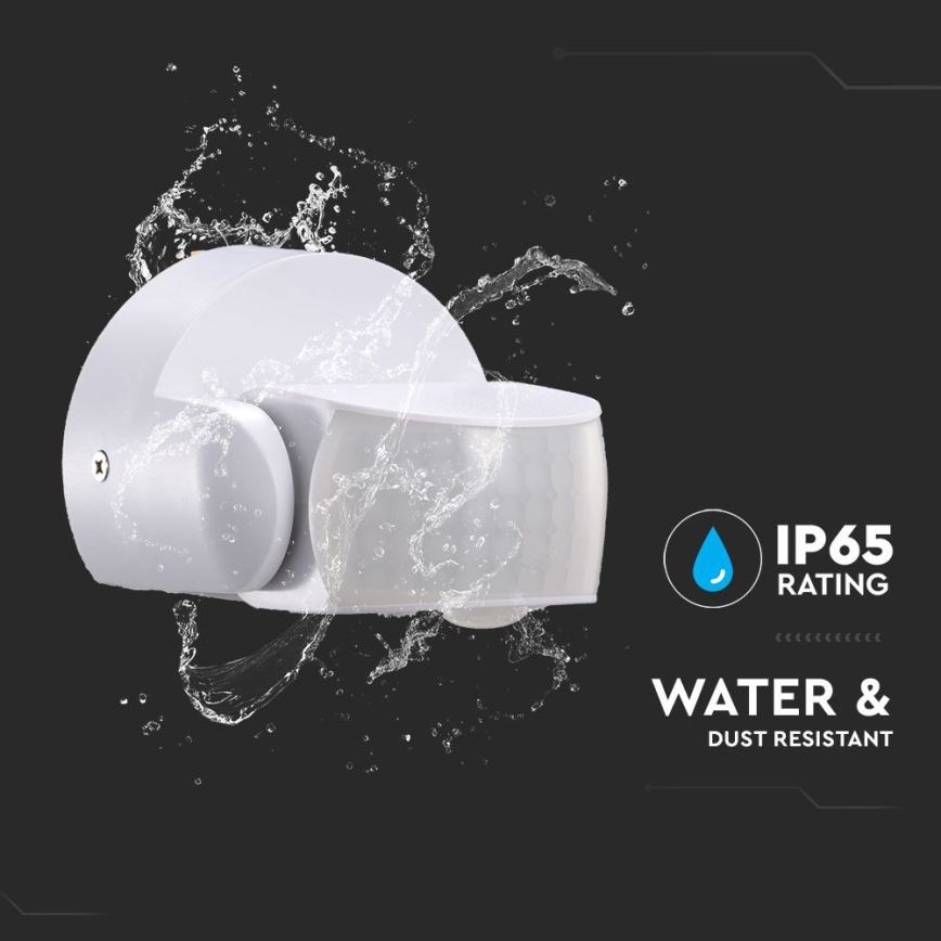 Infrarot-Bewegungsmelder für den Außenbereich 180/360° 600W/230V IP65 weiß
