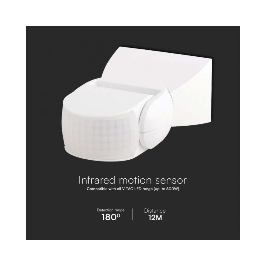 Infrarot-Bewegungsmelder für den Außenbereich 180° 230V IP65 weiß