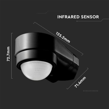 Infrarot-Bewegungsmelder für den Außenbereich 240° 600W/230V IP65 schwarz
