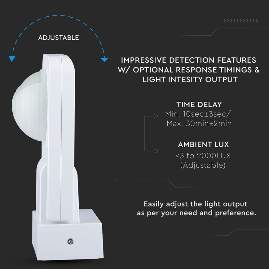 Infrarot-Bewegungsmelder für den Außenbereich 360° 1000W/230V IP65 weiß