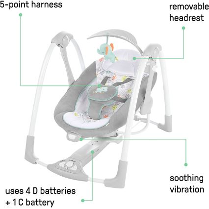 Ingenuity – Baby-Vibrationsschaukel mit Melodie 2in1 WIMBERLY