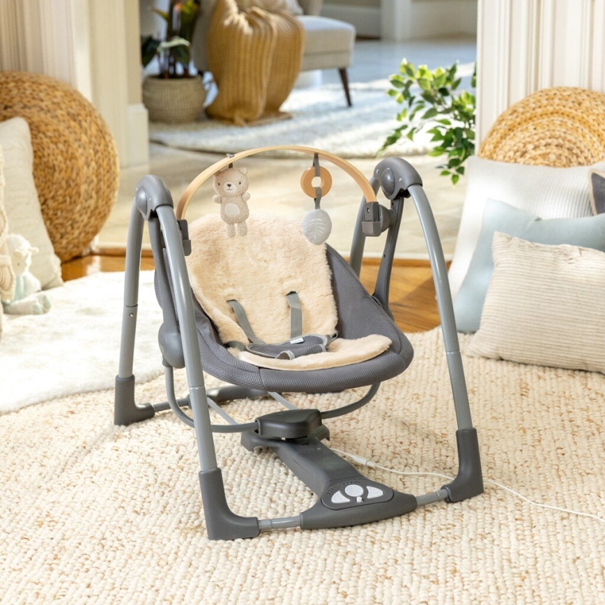 Ingenuity - Baby-Vibrationsschaukel mit Melodie EVERY SEASON grau