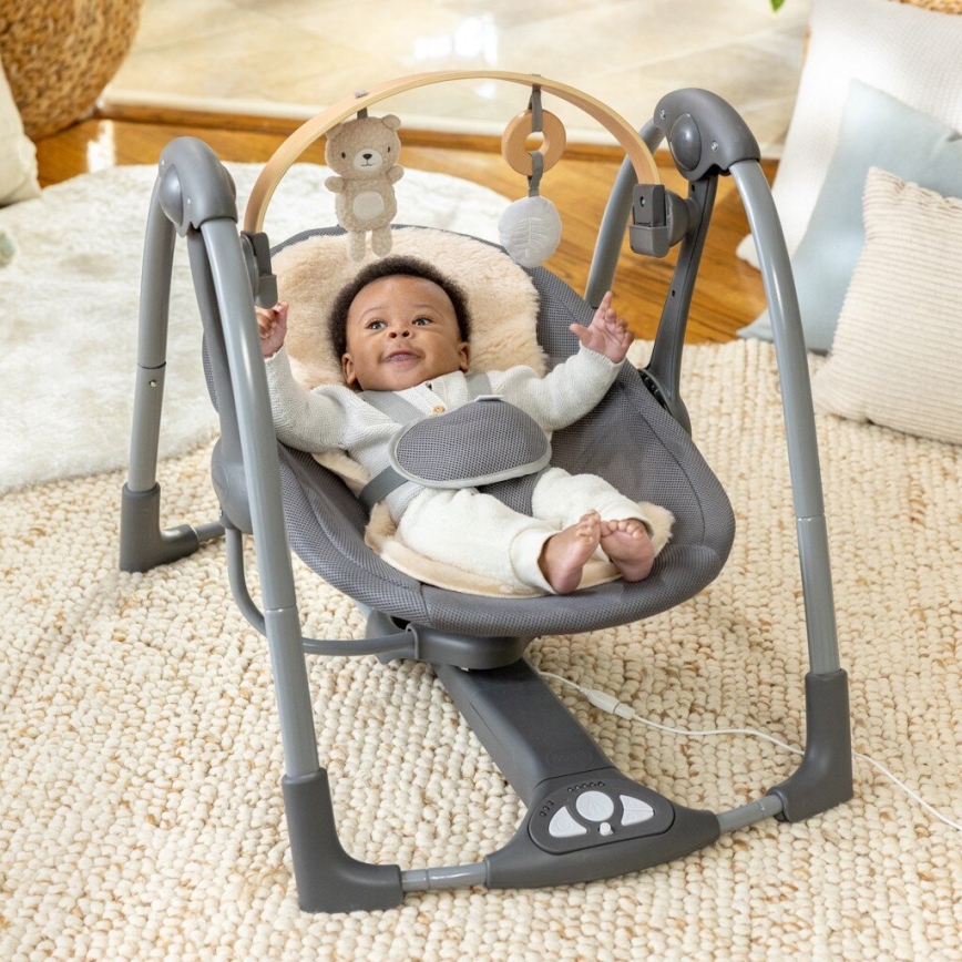Ingenuity - Baby-Vibrationsschaukel mit Melodie EVERY SEASON grau