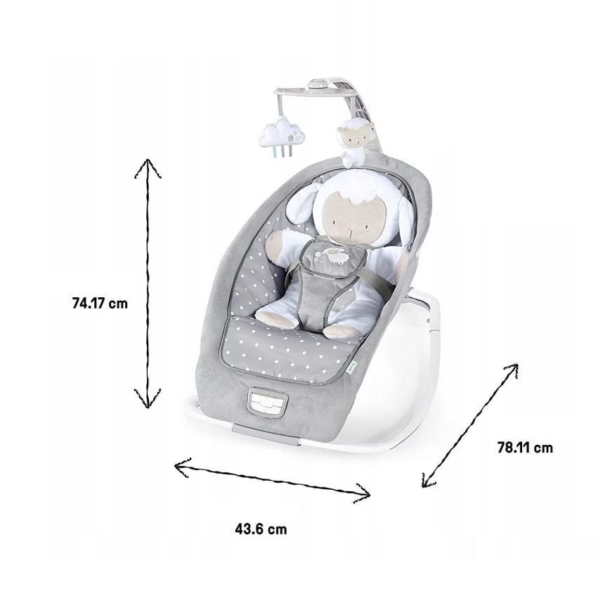 Ingenuity - Babywippe mit Melodie CUDDLE LAMB 3xLR14