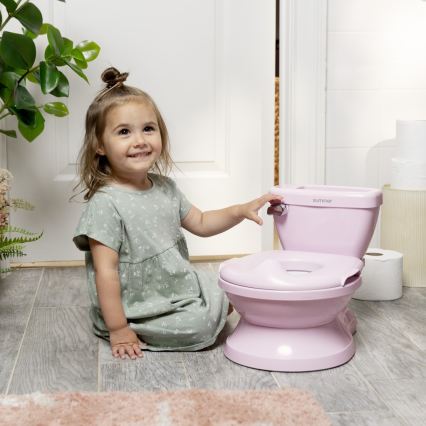 Ingenuity - Kinder-Toilette mit Geräuschfunktion MY SIZE, rosa, 2xAAA