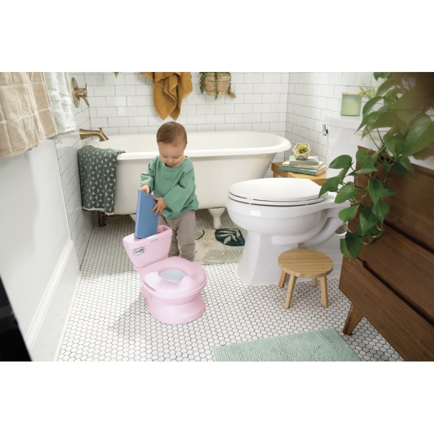 Ingenuity - Kinder-Toilette mit Geräuschfunktion MY SIZE, rosa, 2xAAA