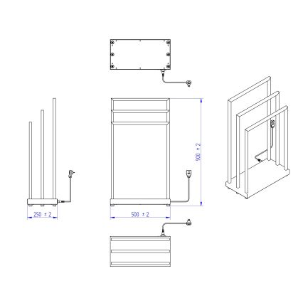 Instal Projekt - Elektrischer Handtuchwärmer MOBE 105 W 90 x 50 cm schwarz