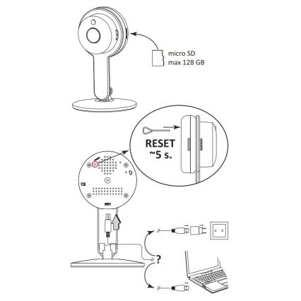 Intelligente Kamera COSMO LED/230V/Wi-Fi Tuya