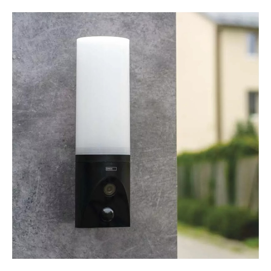Intelligente LED-Kamera für den Außenbereich mit einer Leuchte GoSmart LED/12W/230V 3200K IP65 Wi-Fi Tuya schwarz