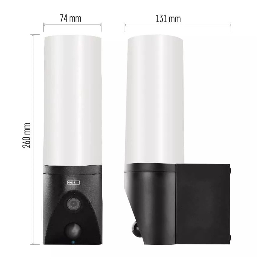 Intelligente LED-Kamera für den Außenbereich mit einer Leuchte GoSmart LED/12W/230V 3200K IP65 Wi-Fi Tuya schwarz