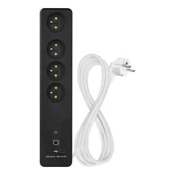 Intelligente Verlängerungsschnur mit Schalter GoSmart 4Z + 1x USB-A + 1x USB-C 2 m Wi-Fi Tuya