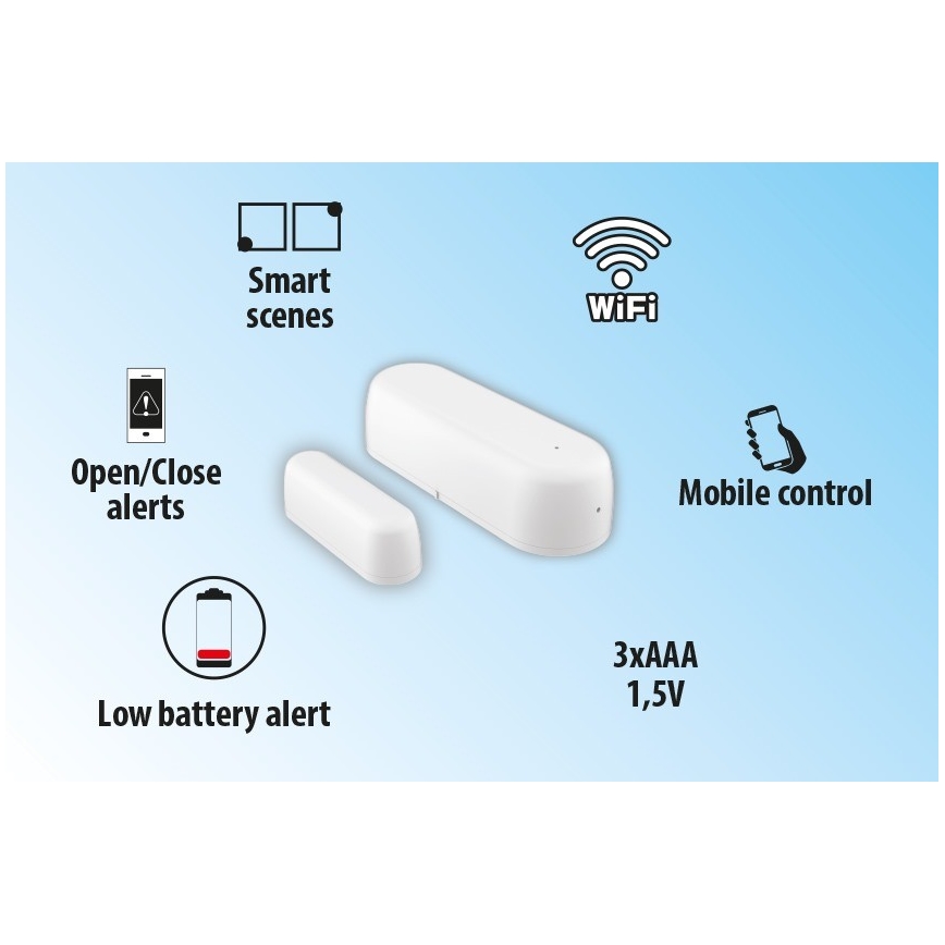 Intelligenter Fenster- und Türsensor 2xAAA Wi-fi Tuya