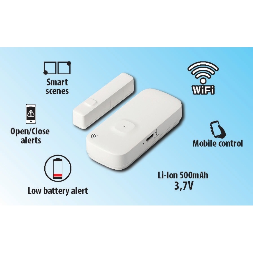 Intelligenter Fenster- und Türsensor 3,7V 500 mAh Wi-Fi Tuya