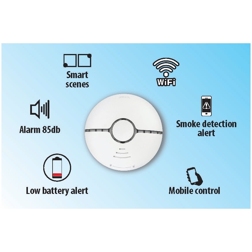 Intelligenter Rauchmelder 2xAAA Wi-Fi Tuya