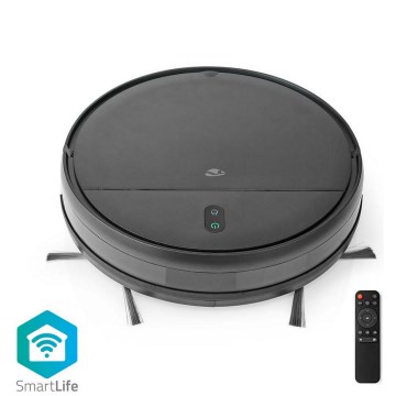 Intelligenter Saugroboter mit Wischfunktion 28W/2500 mAh WLAN Schwarz + Fernbedienung