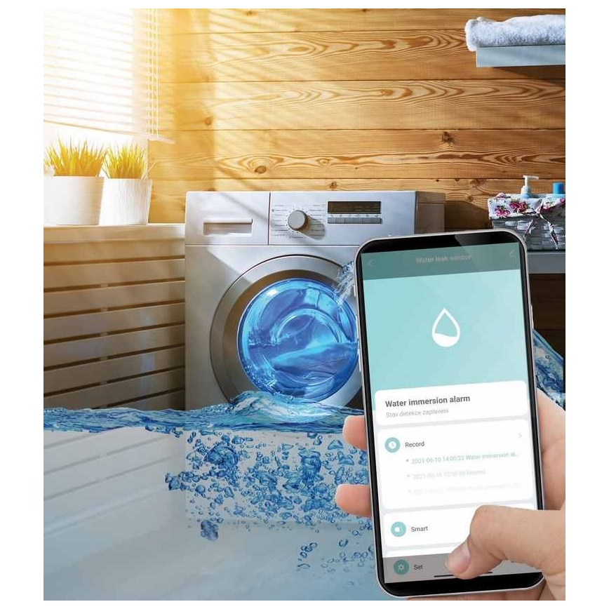 Intelligenter Wasserlecksensor 3xAAA Wi-Fi Tuya