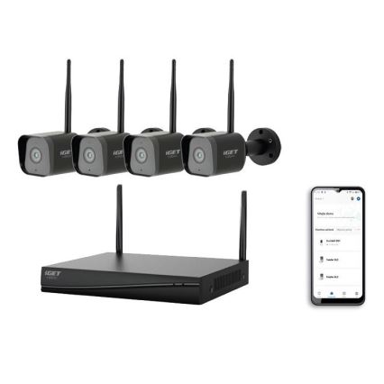 Intelligentes Kamerasystem + 4× Kameras mit 2K+-Sensor, 12 V, IP65, Wi‑Fi, Tuya