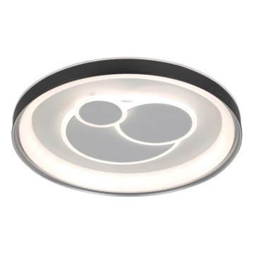 ITALUX - dimmbare LED-Deckenleuchte FLORINA LED/46W/230V 3000/4000/6500K Ø 49 cm schwarz + Fernbedienung