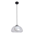 ITALUX - Hängeleuchte AINALE an Seil, 1x G9/7W/230V, schwarz/klares Glas