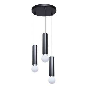 ITALUX - Hängeleuchte MACERA 3xE27/40W/230V schwarz