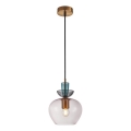 ITALUX - Hängeleuchte mit Kabel FANDA 1xE27/40W/230V gold/rauchgrau