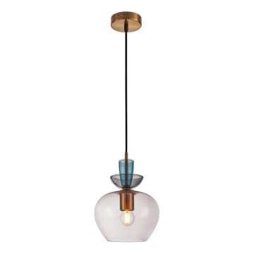 ITALUX - Hängeleuchte mit Kabel FANDA 1xE27/40W/230V gold/rauchgrau