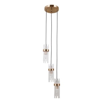 ITALUX - Hängeleuchte mit Kabelaufhängung TARASO 3xE14/40W/230V goldfarben