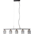 ITALUX - Hängeleuchte SIMONA mit Seilabhängung, 5xE14/40W/230V, schwarz/gold