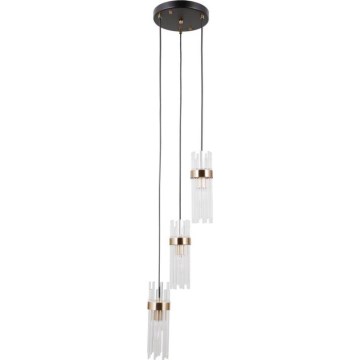 ITALUX - Pendelleuchte an Kabel TARASO 3xE14/40W/230V schwarz/gold