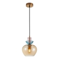 ITALUX - Pendelleuchte mit Kabel FANDA 1xE27/40W/230V Gold/rauchbeige
