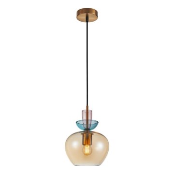 ITALUX - Pendelleuchte mit Kabel FANDA 1xE27/40W/230V Gold/rauchbeige