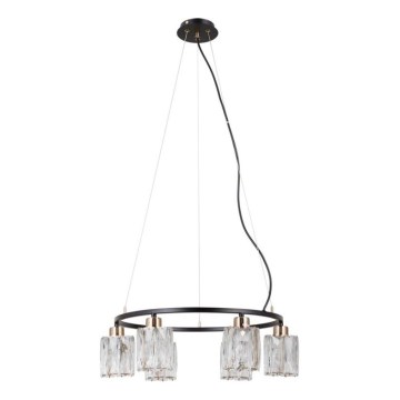 ITALUX - Pendelleuchte SIMONA 6xE14/40W/230V schwarz/gold