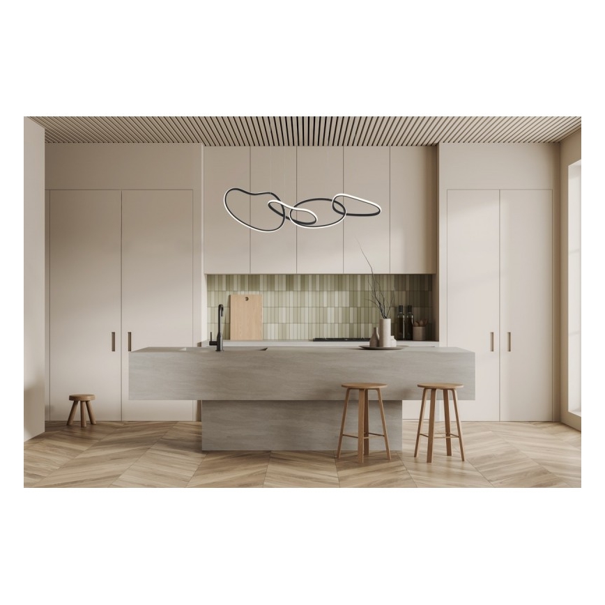 ITALUX - LED-Pendelleuchte an Kabel FONTE LED/60W/230V 3000/4000/6000K schwarz