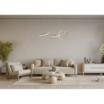 ITALUX - LED-Pendelleuchte an Drahtseil FONTE LED/60W/230V 3000/4000/6000K goldfarben