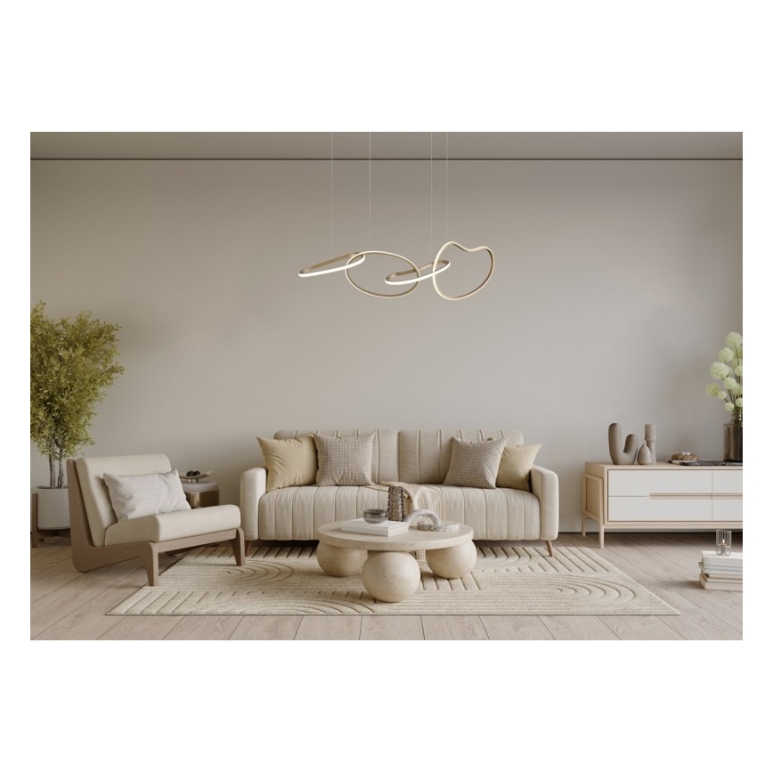 ITALUX - LED-Pendelleuchte an Drahtseil FONTE LED/60W/230V 3000/4000/6000K goldfarben