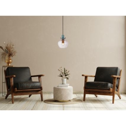 ITALUX - Hängeleuchte mit Kabel FANDA 1xE27/40W/230V gold/rauchgrau