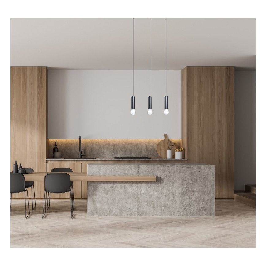 ITALUX - Hängeleuchte MACERA 3xE27/40W/230V schwarz