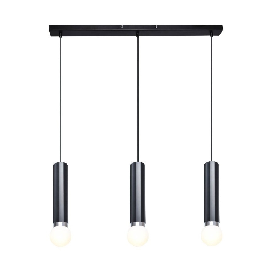 ITALUX - Hängeleuchte MACERA 3xE27/40W/230V schwarz