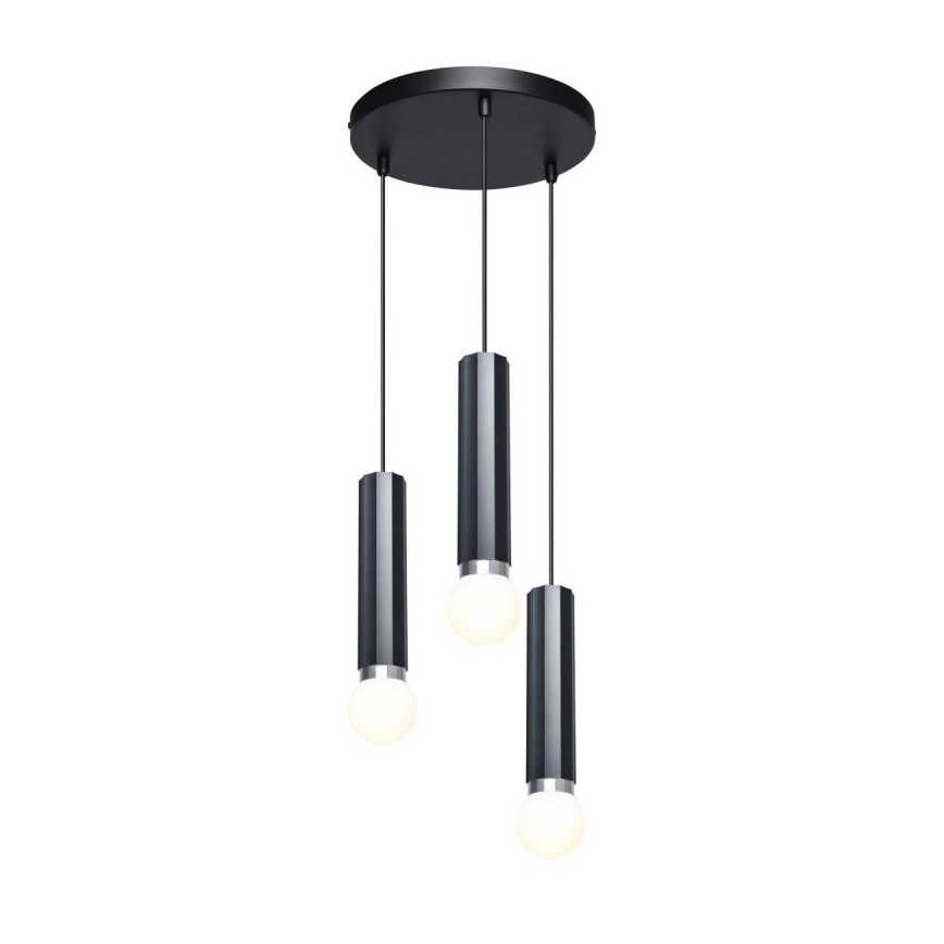 ITALUX - Hängeleuchte MACERA 3xE27/40W/230V schwarz