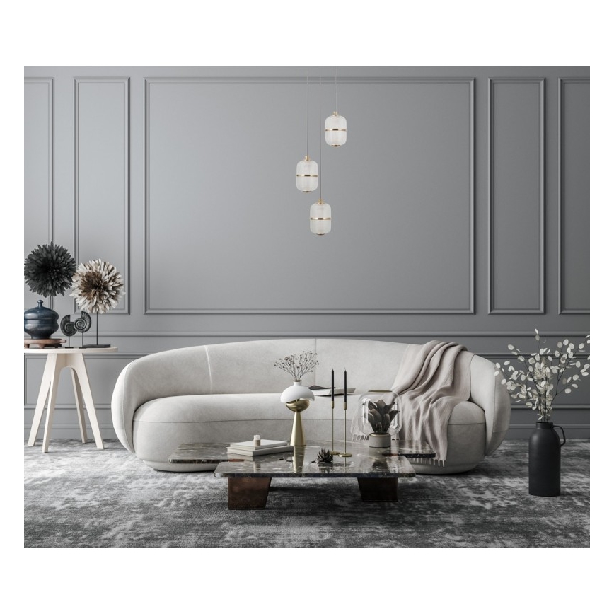 ITALUX - LED-Pendelleuchte an Stahlseil ALANI 3xLED/5W/230V 3000K schwarz/gold
