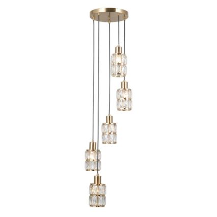 ITALUX - Seil-Pendelleuchte ALMA 5xE27/40W/230V goldfarben